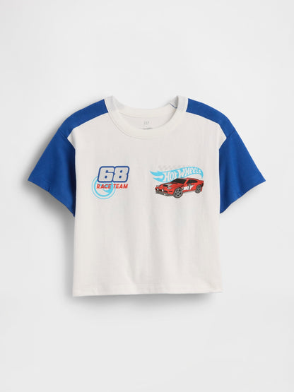 Beyaz Hot Wheels Grafik Logo T-shirt
