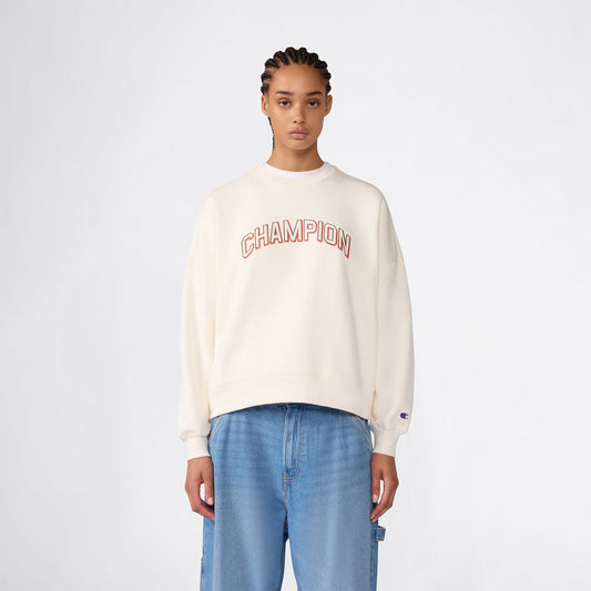 Champion Crewneck Kadın Krem Sweatshirt