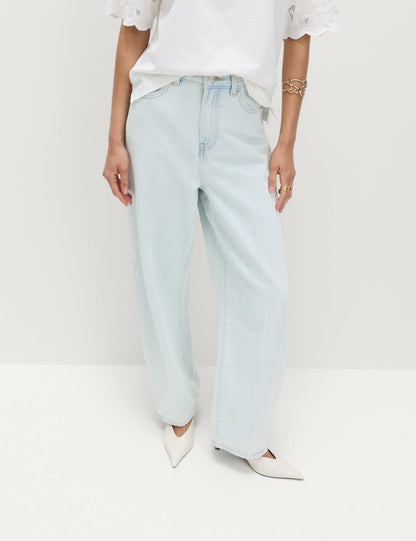 Yüksek Bel Barrel Leg Jean