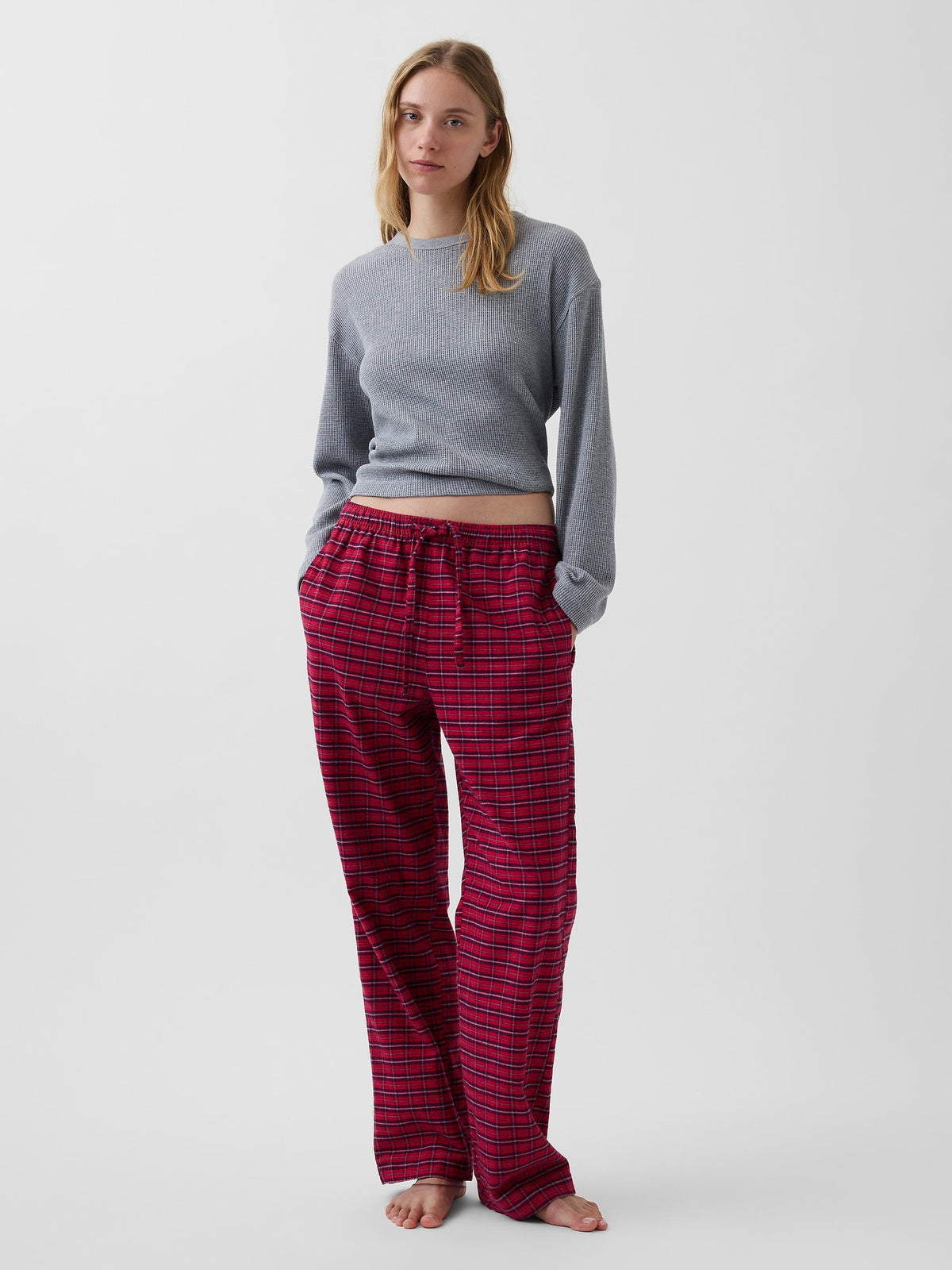 Koyu Kırmızı Softest Flannel Pijama Altı