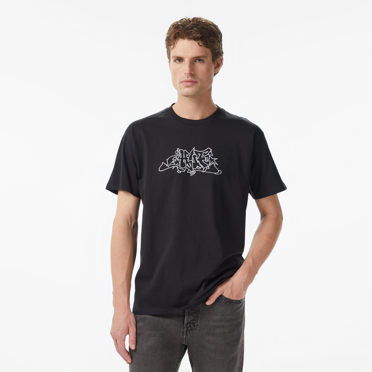 Huf Outline Erkek Siyah T-shirt