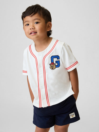 Beyaz Brannan Bear Logo Beyzbol Jersey T-shirt