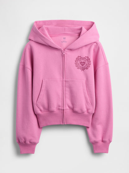 Pembe Vintagesoft Fermuarlı Sweatshirt