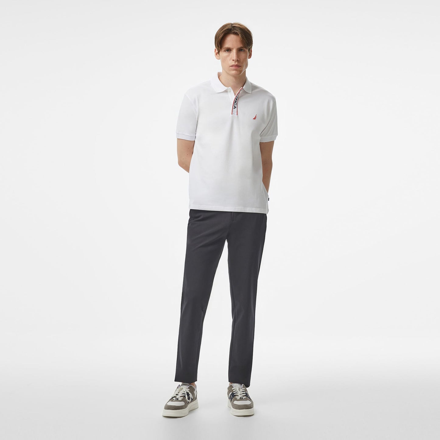 Nautica Erkek Beyaz Classic Fit Polo Yaka T-shirt