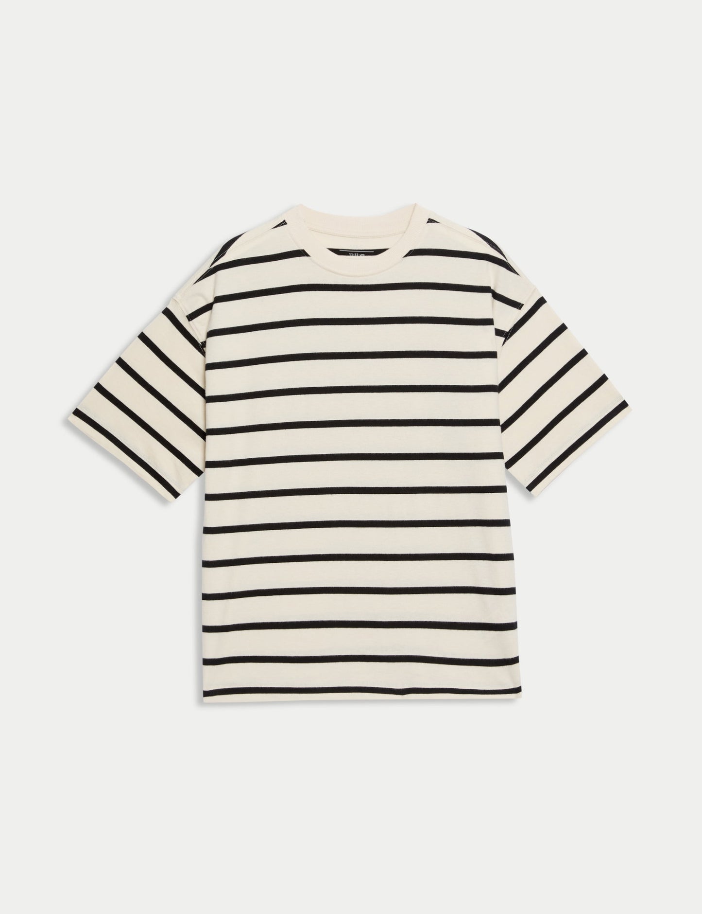 Saf Pamuk Çizgili T-shirt (6-16 Yaş)