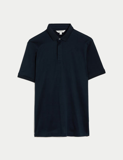 Saf Pamuklu Kısa Kollu Polo Yaka T-shirt