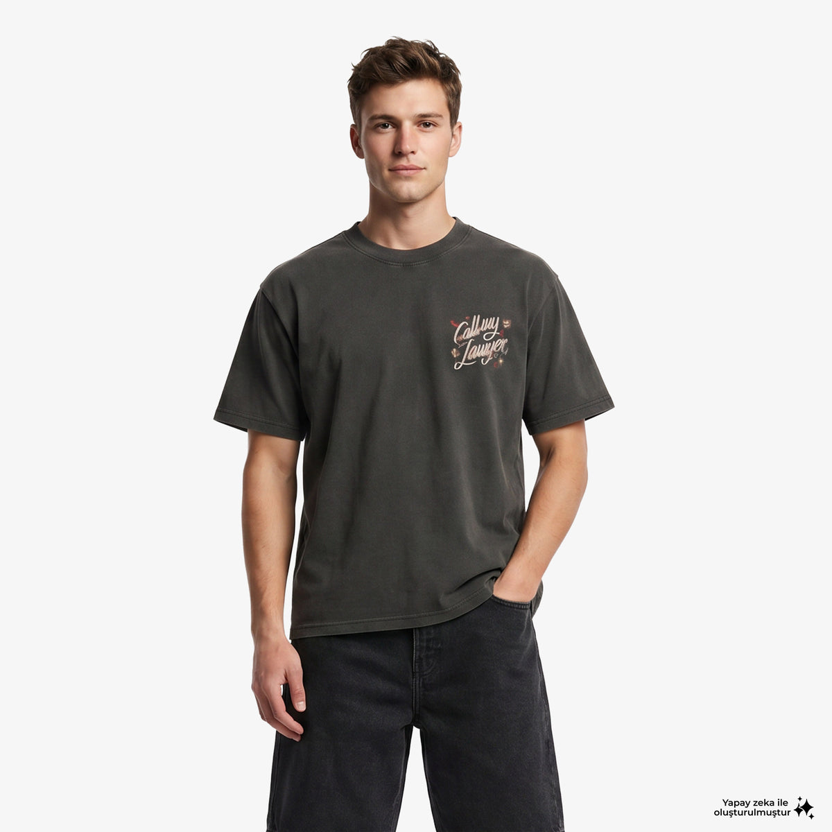 Market Airbrush Call My Lawyer Erkek Siyah T-shirt