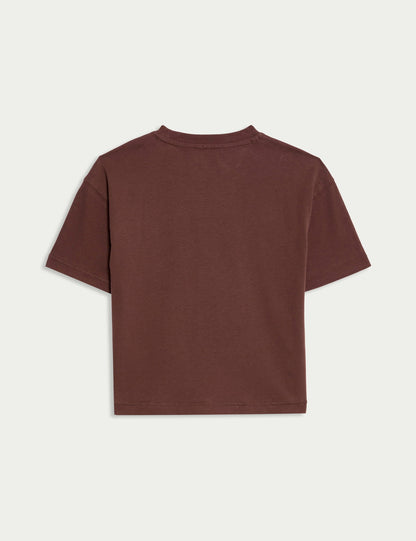 Saf Pamuklu Deniz Kabuğu Baskılı T-shirt (2–8 Yaş)