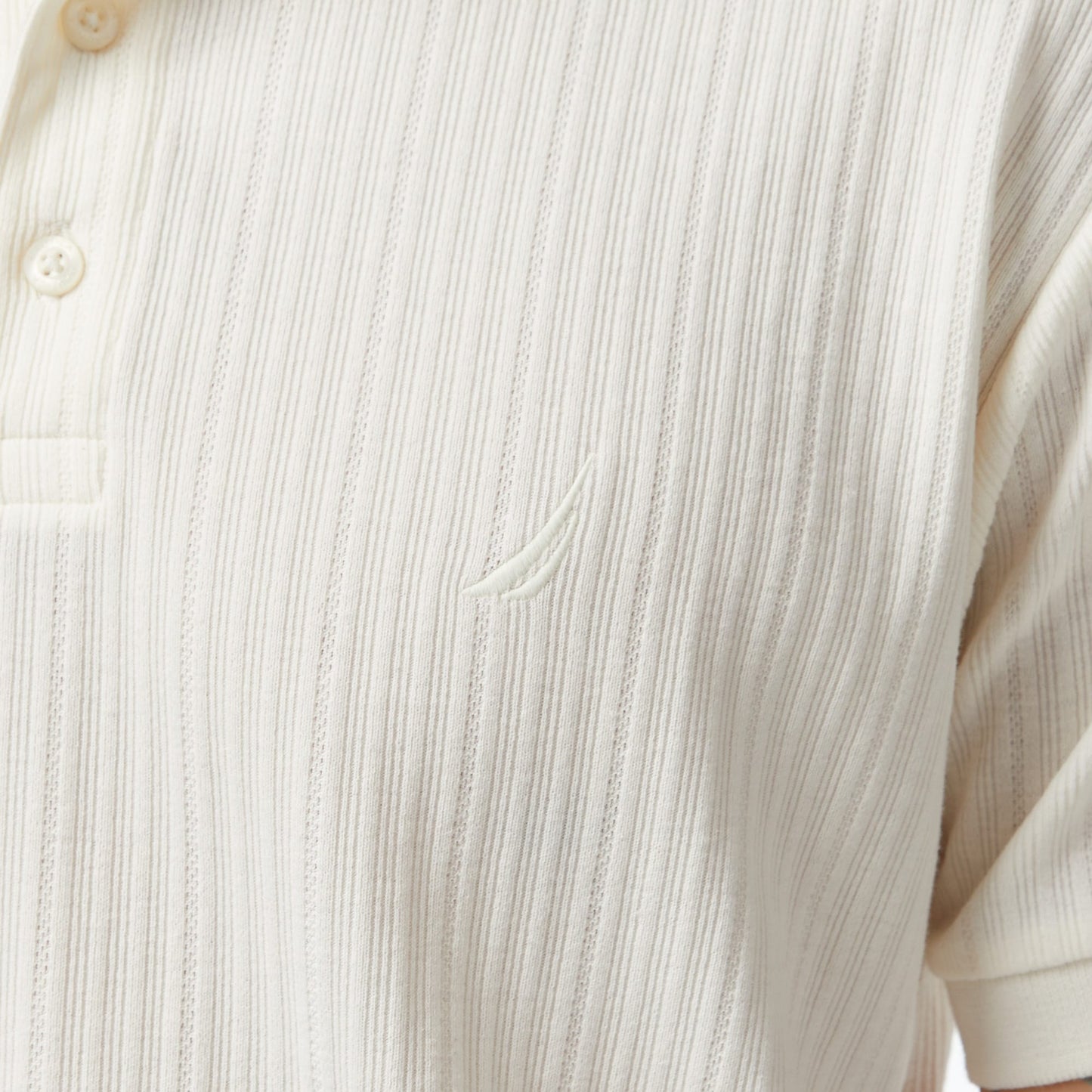Nautica Erkek Krem Classic Fit Polo Yaka T-shirt