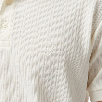 Nautica Erkek Krem Classic Fit Polo Yaka T-shirt
