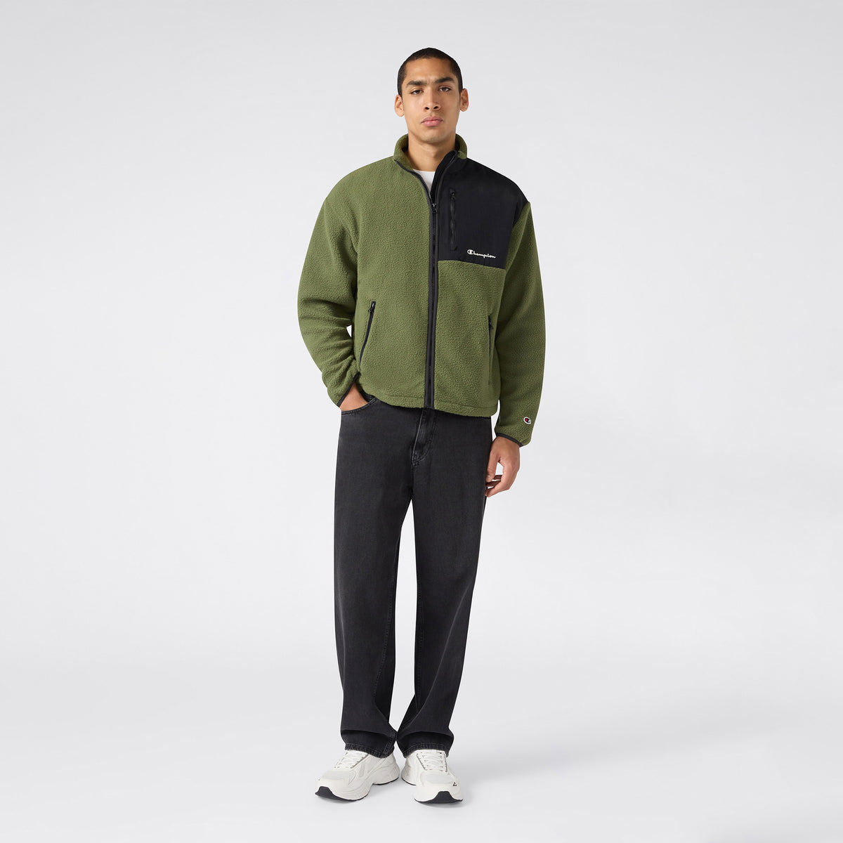 Champion Full Zip Top Erkek Yeşil Sweatshirt