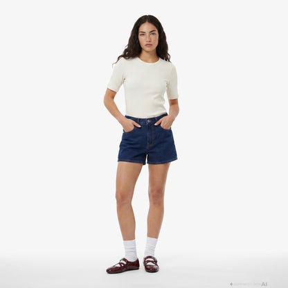Calvin Klein Varigated Nano Logo Cneck Kadın Beyaz T-shirt
