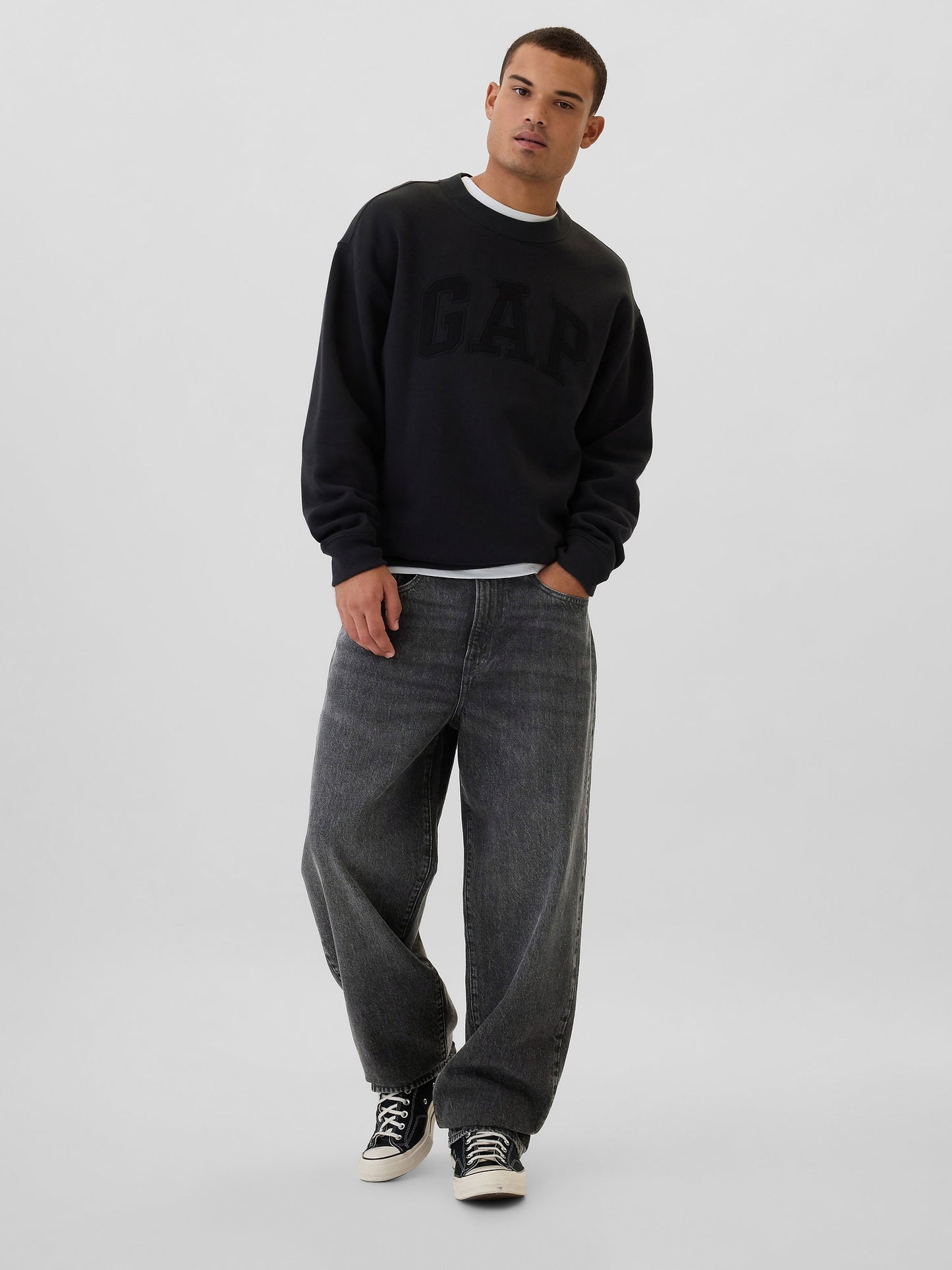 Siyah Baggy Jean Pantolon