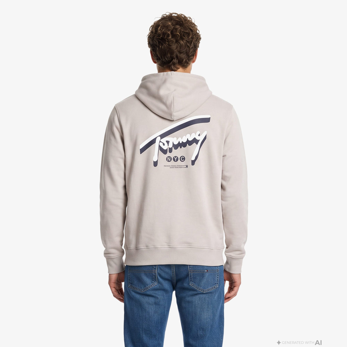 Tommy Hilfiger Reg Nyc Signature Erkek Sarı Sweatshirt