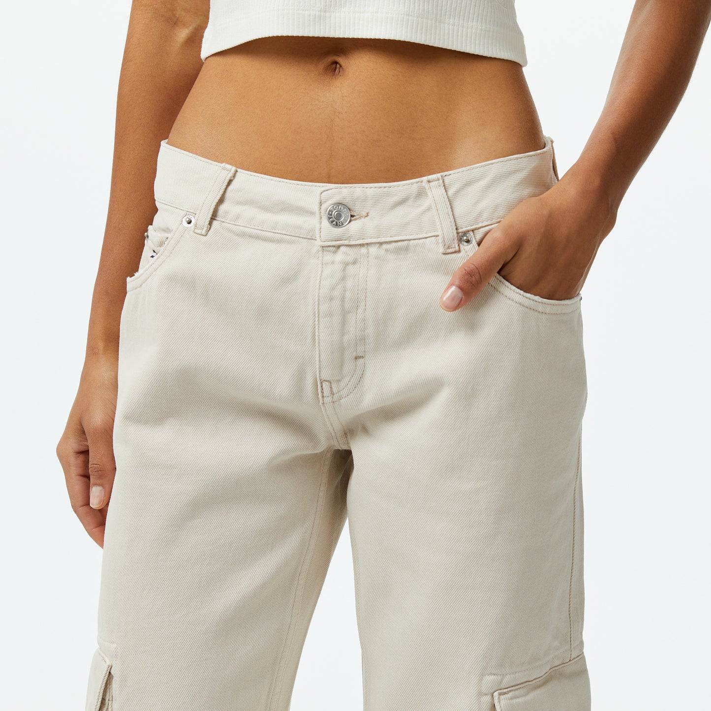 Tommy Jeans Sophie Denim Kadın Krem Pantolon