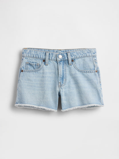 Açık Mavi Low Rise Stride Denim Şort