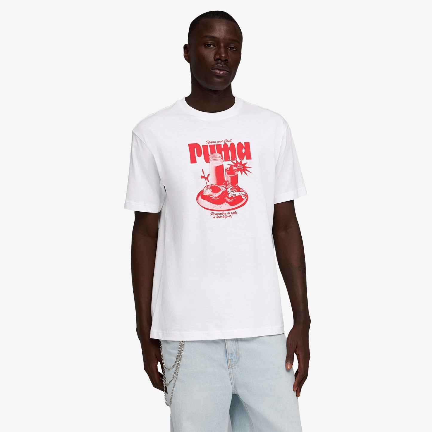Puma Graphic Erkek Beyaz T-shirt