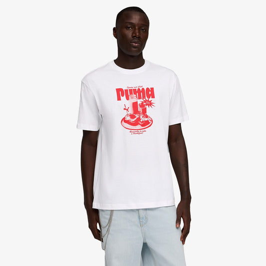 Puma Graphic Erkek Beyaz T-shirt
