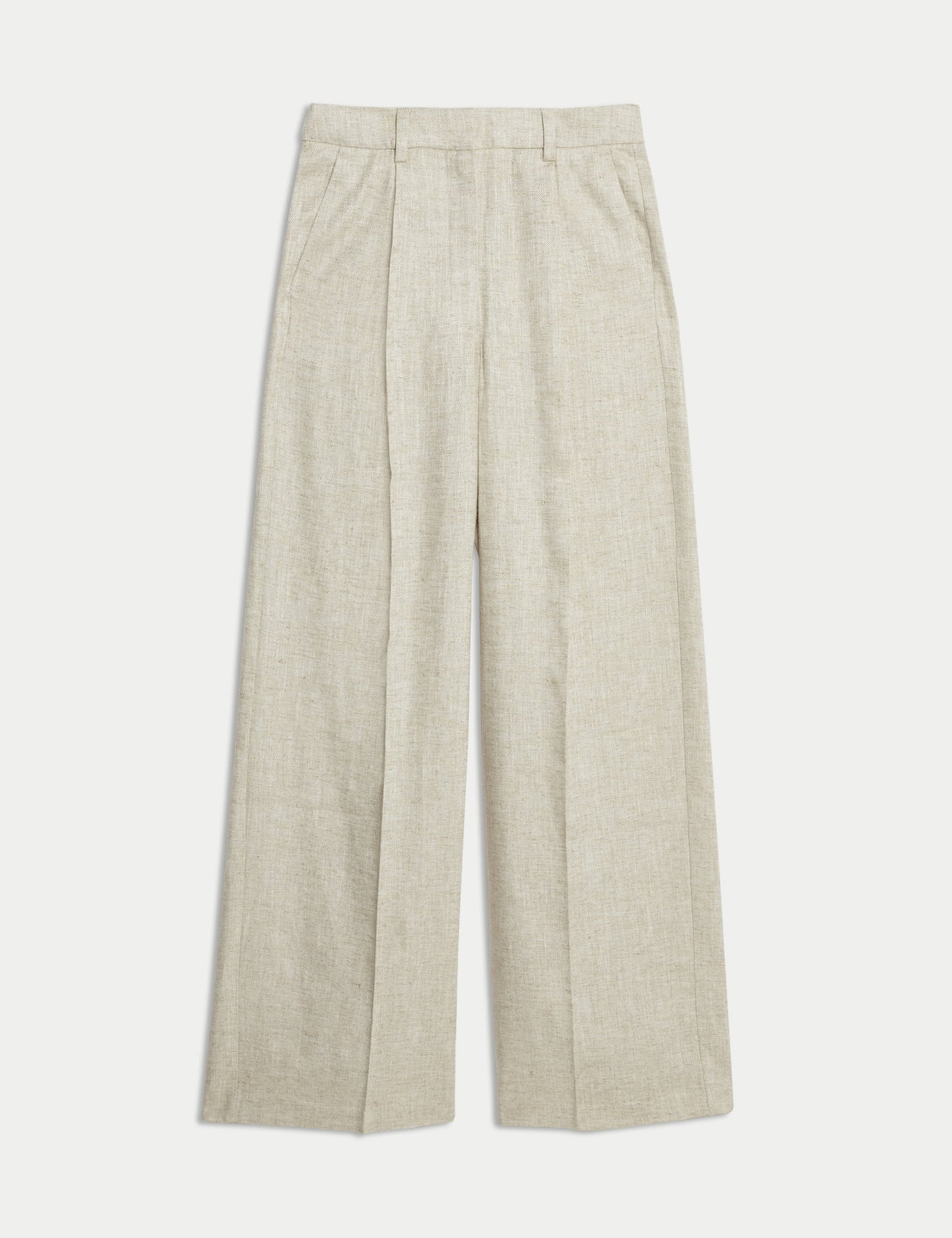 Keten Karışımlı Geniş Paça Pantolon
