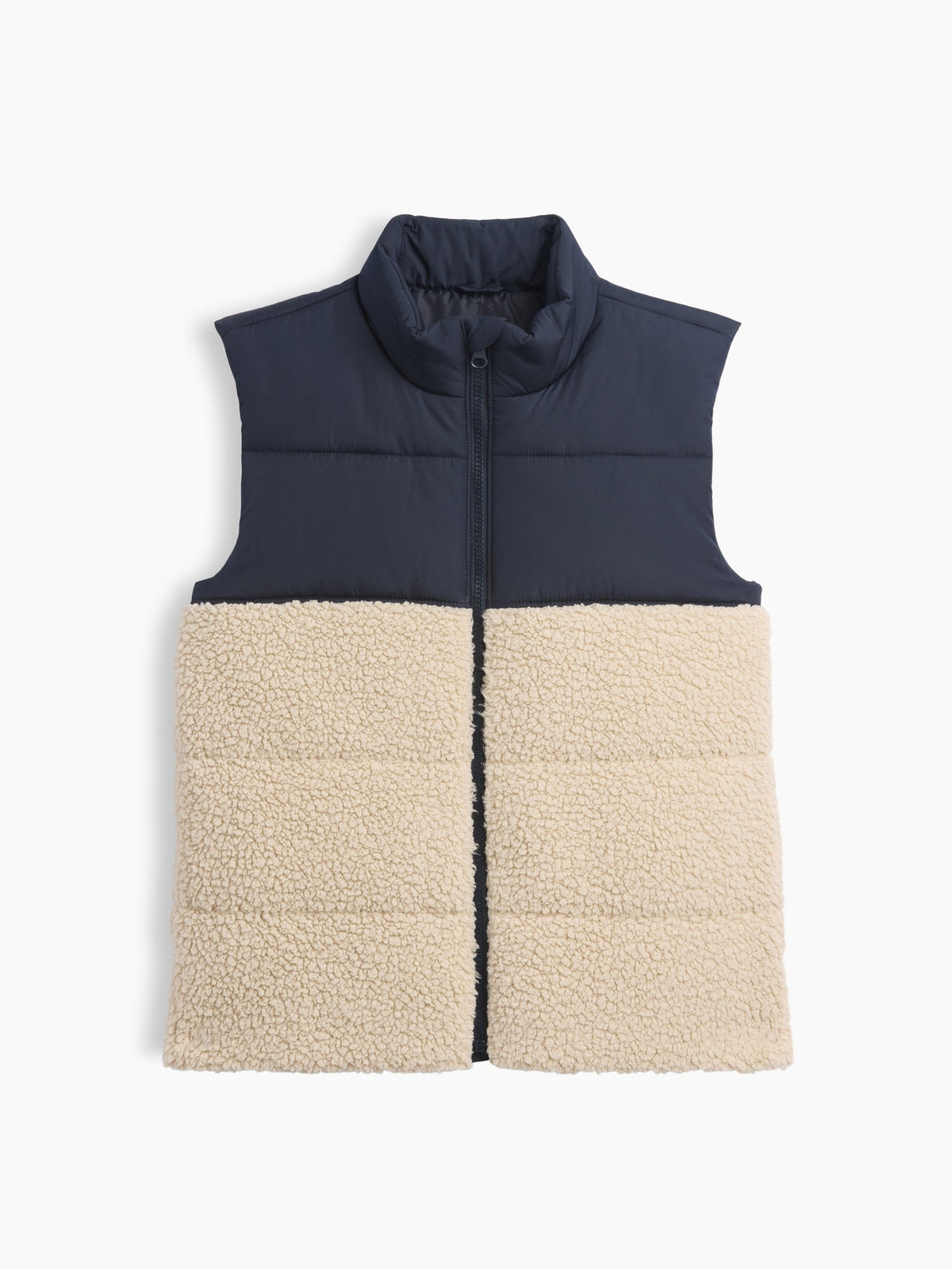 Lacivert Relaxed Sherpa Şişme Puffer Yelek