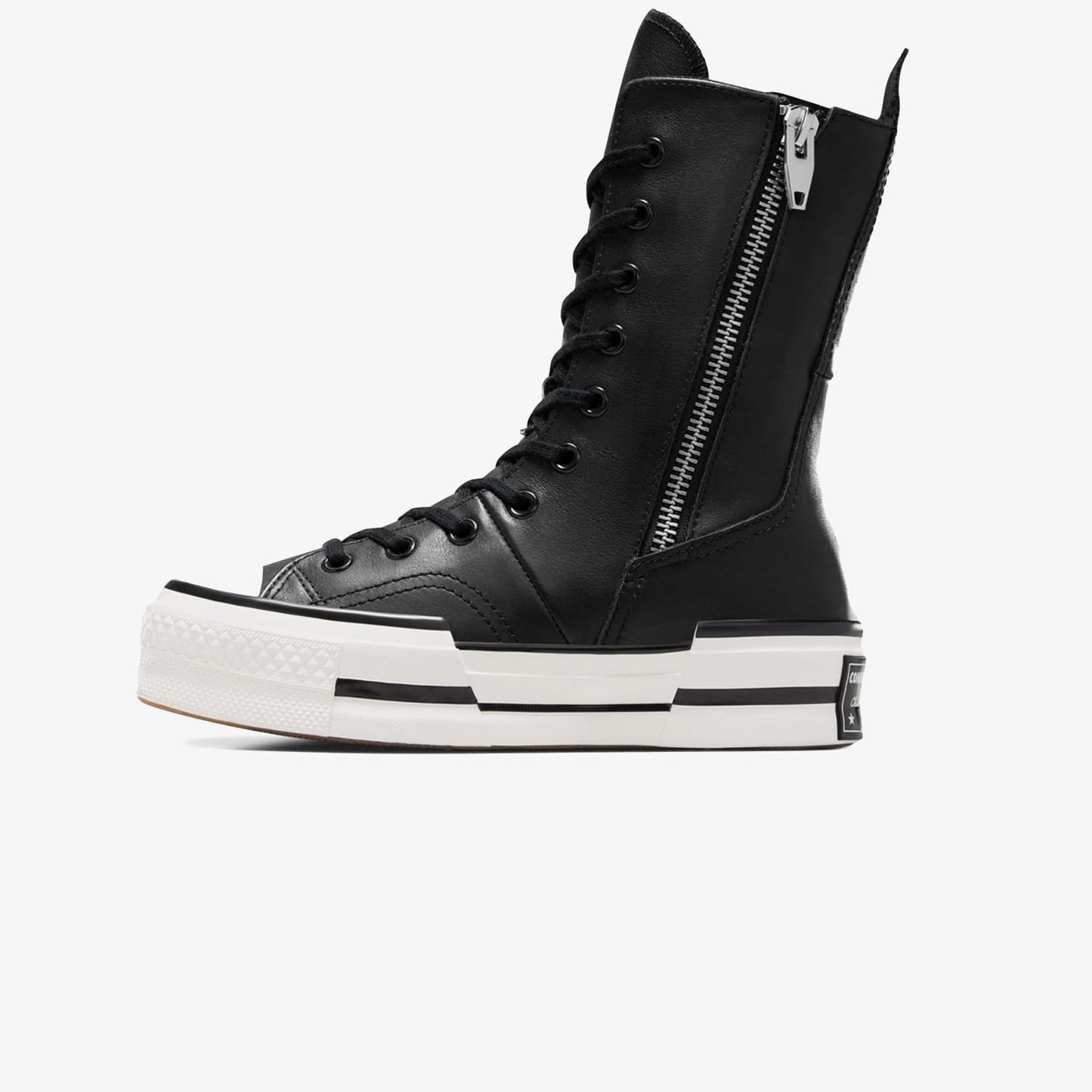 Converse Chuck 70 Plus Unisex Siyah Deri Platform Sneaker