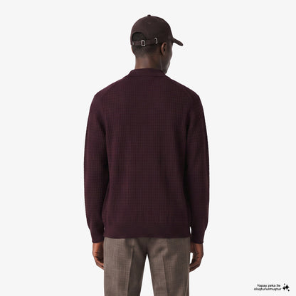 Lacoste Regular Fit Erkek Bordo Kazak