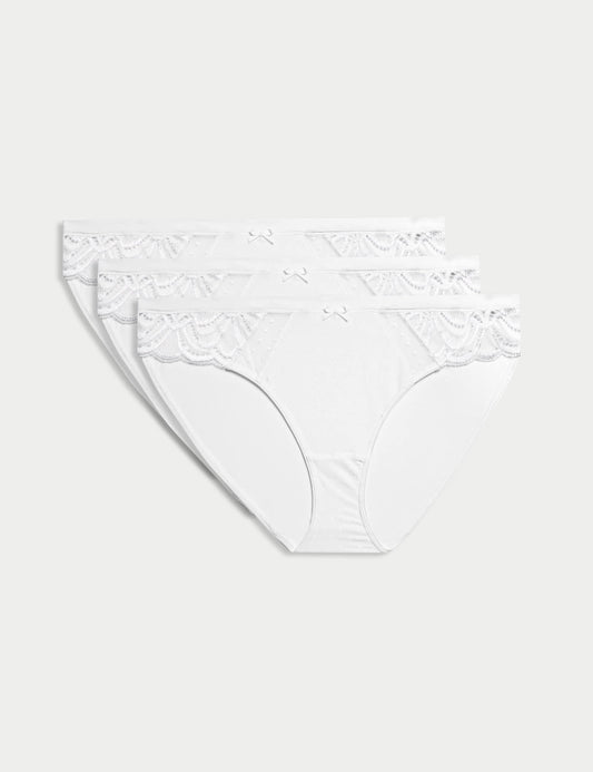 3'lü Amelia Dantelli Bikini Külot Seti