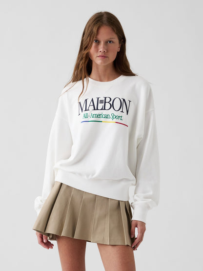 Beyaz Gap × Malbon Heavyweight Logo Sweatshirt