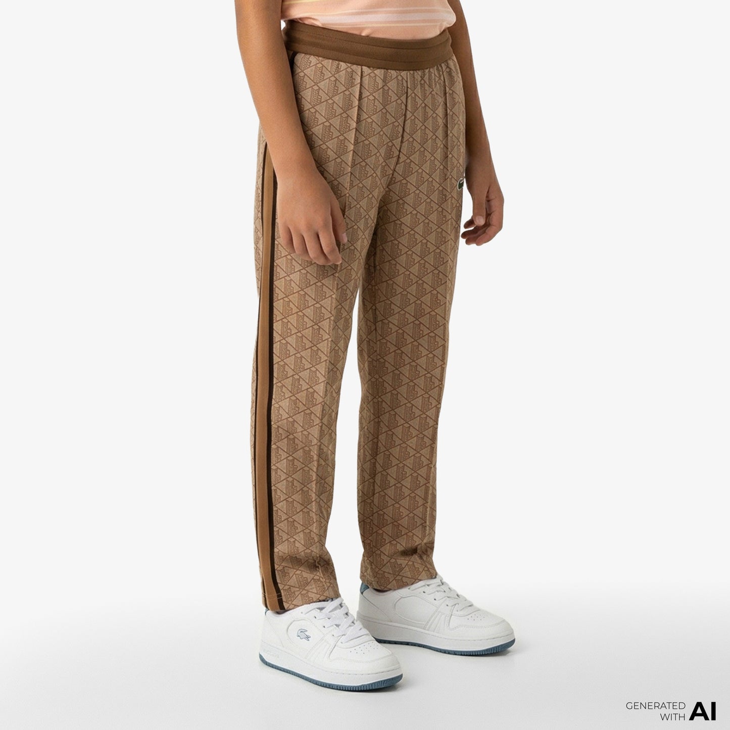 Lacoste Paris Erkek Regular Fit Monogram Açık Kahverengi Eşofman Altı