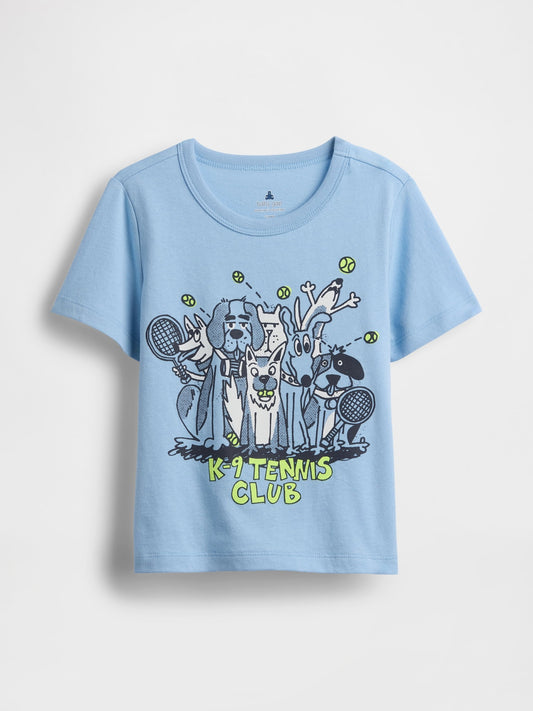 Açık Mavi Mix & Match Grafik Baskılı T-shirt