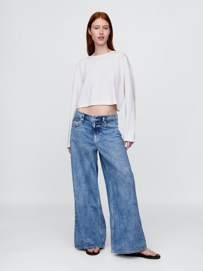 Mavi Düşük Bel Extra Baggy Jean Pantolon
