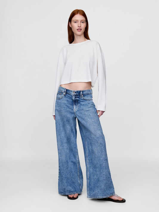Mavi Düşük Bel Extra Baggy Jean Pantolon