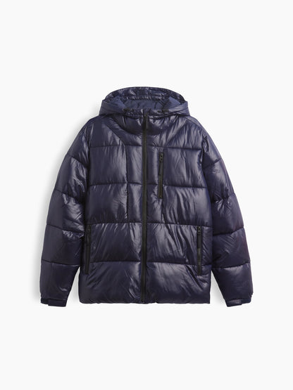 Lacivert Recycled Heavyweight Puffer Şişme Mont
