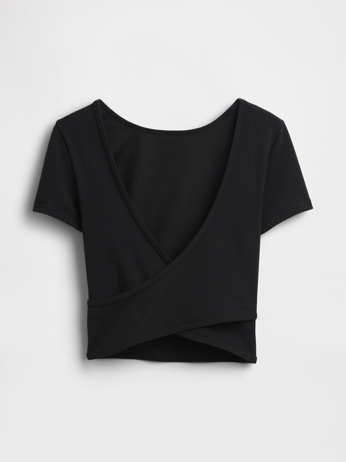 Siyah Gapfit Smooth Reversible Wrap Crop T-shirt