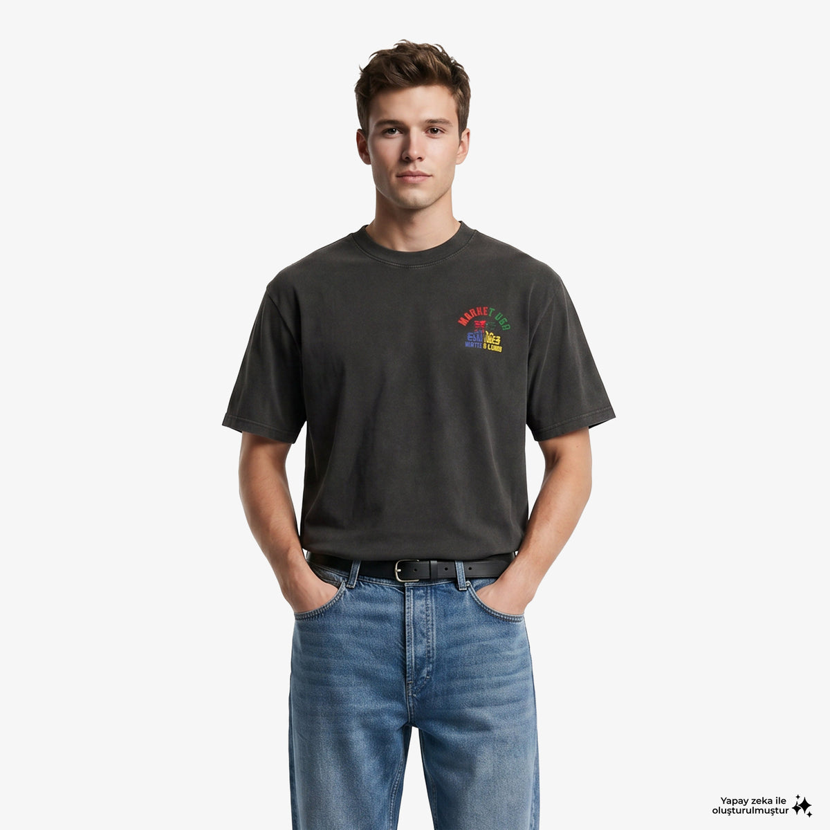 Market Smiley Foul Play Erkek Siyah T-shirt