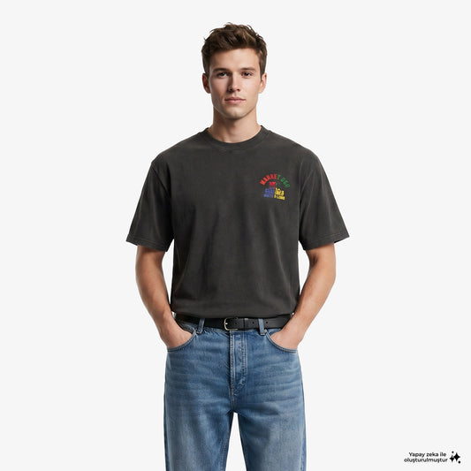 Market Smiley Foul Play Erkek Siyah T-shirt
