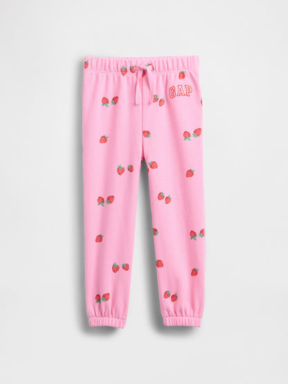 Pembe Relaxed Logo Fransız Havlu Kumaş Pull-on Jogger Eşofman Altı
