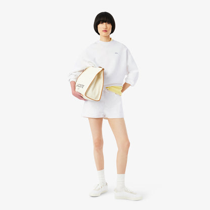Lacoste Kadın Oversize Fit Bisiklet Yaka Beyaz Sweatshirt