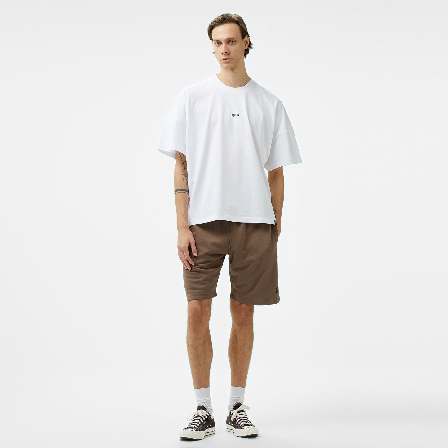 Forfun Blurred Dreams Oversize Drop Shoulder Erkek Beyaz T-shirt
