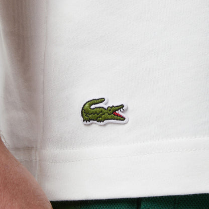 Lacoste Erkek Loose Fit Bisiklet Yaka Baskılı Krem T-shirt