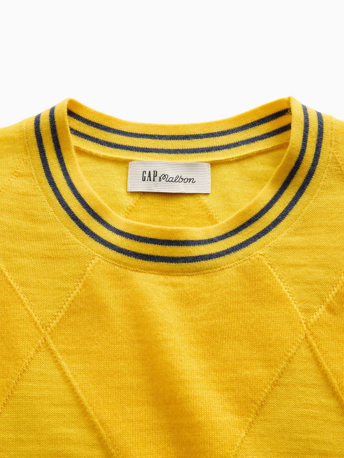 Sarı Gap × Malbon Argyle Crop Kazak