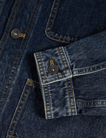 Saf Pamuklu Klasik Denim Ceket
