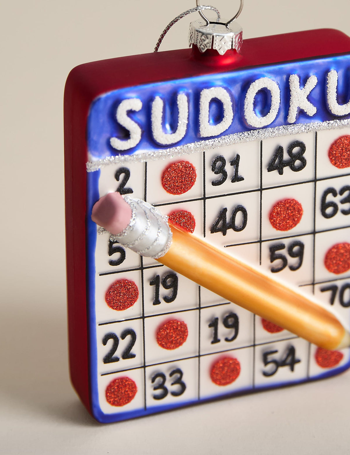 Cam Asmalı Sudoku Yılbaşı Ağaç Süsü