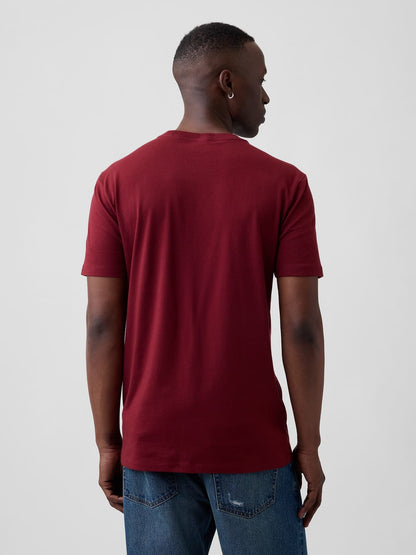 Bordo Everyday Soft Bisiklet Yaka T-shirt
