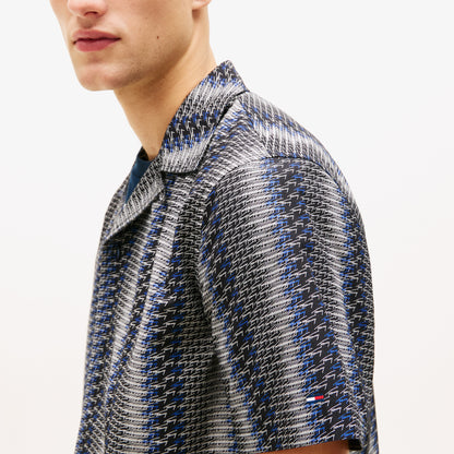 Tommy Hilfiger Regular Aop Camp Erkek Siyah Gömlek
