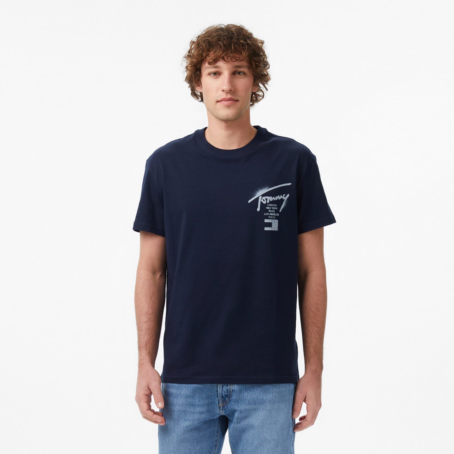 Tommy Hilfiger Regular City Sign Erkek Mavi T-shirt