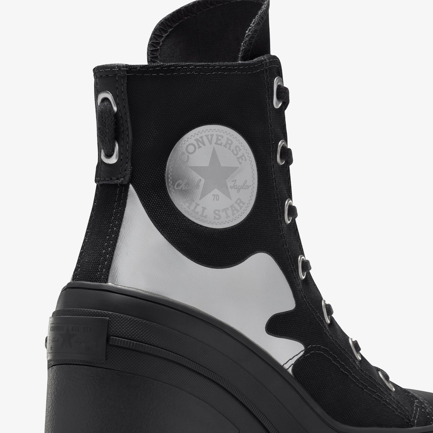 Converse Chuck 70 De Luxe Heel Chrome Kadın Siyah Platform Sneaker