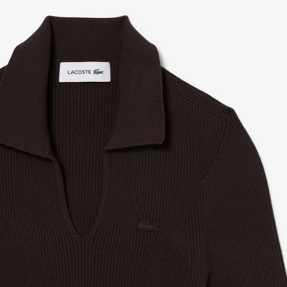 Lacoste Slim Fit Kadın Kahverengi Triko
