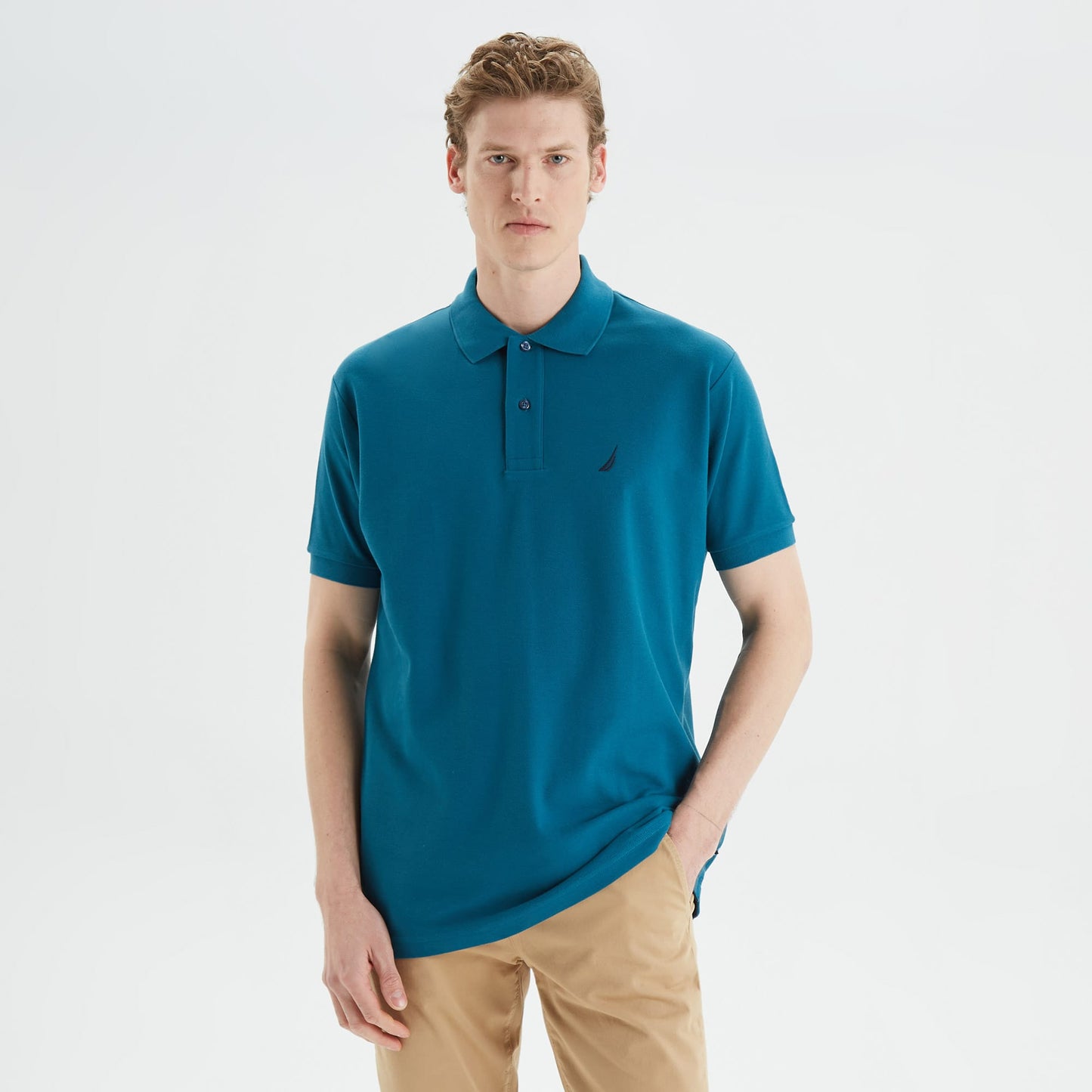 Nautica Erkek Mavi Classic Fit Kısa Kollu Polo Yaka T-shirt