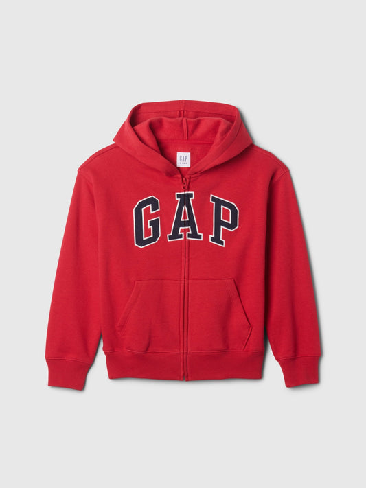 Kırmızı Kids Relaxed Gap Logo Fermuarlı Sweatshirt